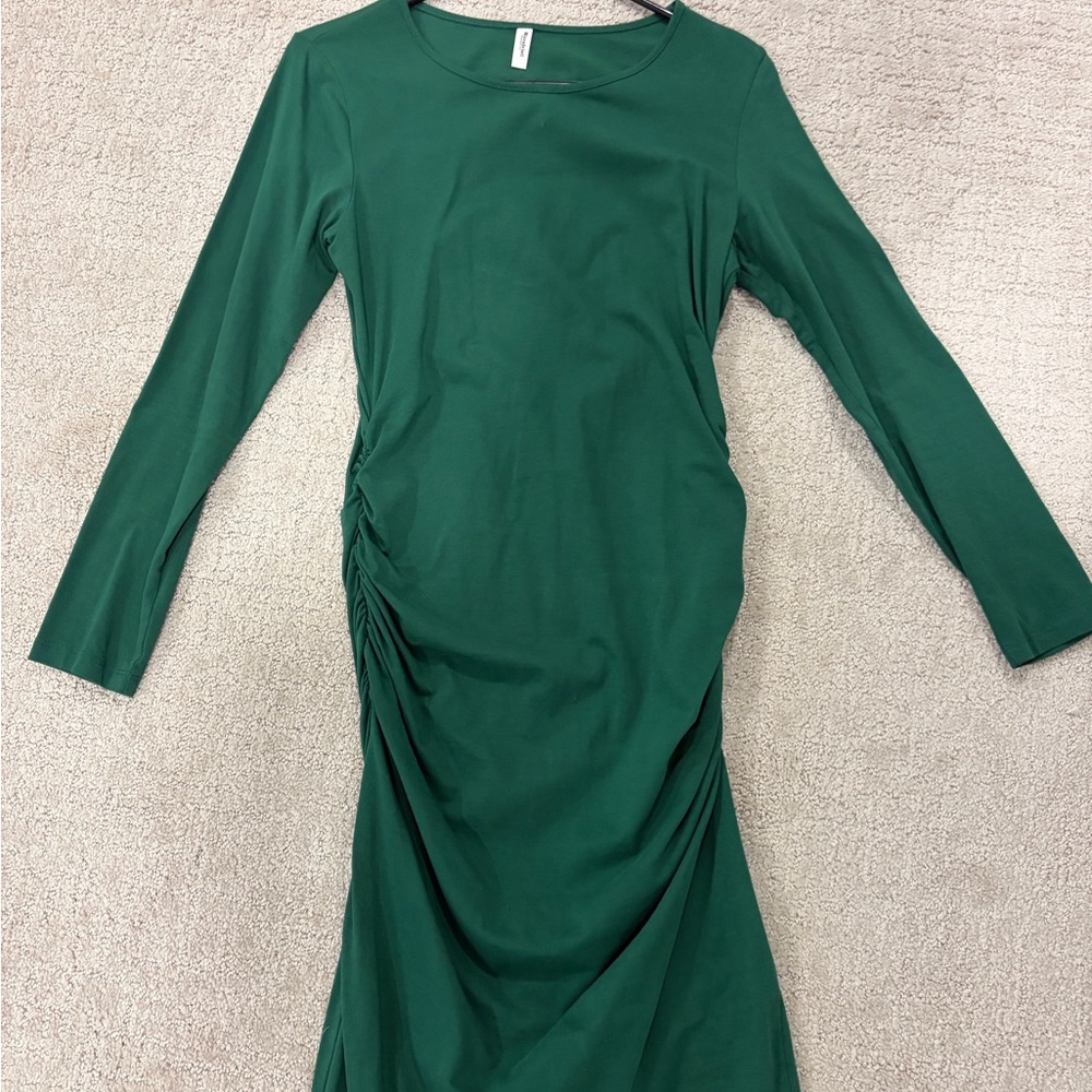 Green Long Sleeve Dress with stretch sides